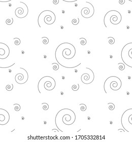 seamless pattern with spiral curls on white backround.Eps 10