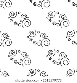 seamless pattern with spiral curls on white backround