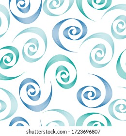 Seamless pattern with spiral curls. Stylish seashell nautilus textured geometric background.  Cute design for wallpaper, textile print, greeting cards, invitations.