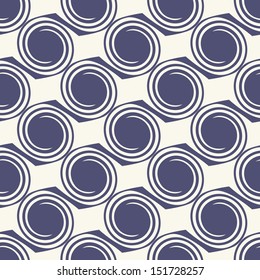 Seamless pattern with spiral curls. Vector repeating texture. Diagonal weave stripes