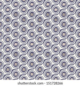 Seamless pattern with spiral curls. Vector repeating texture. Stylish background with scrolls