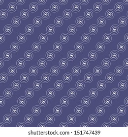 Seamless pattern with spiral curls. Vector repeating texture. Stylish background with scrolls