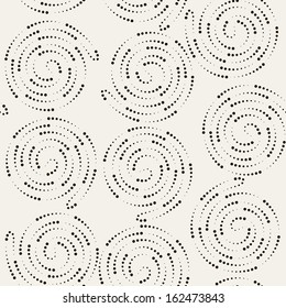 Seamless pattern with spiral curls. Vector repeating texture. Stylish background with scrolls