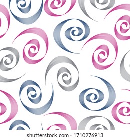 Seamless pattern with spiral curls. Vector illustration. Cute design for wallpaper, textile print, greeting cards, invitations.