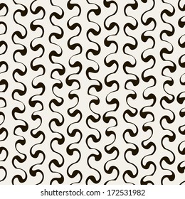Seamless pattern with spiral curls. Vector repeating texture. Stylish background with scrolls