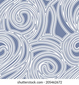Seamless pattern with spiral curls. Vector repeating texture. Stylish background with scrolls