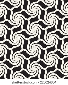 Seamless pattern with spiral curls. Vector repeating texture. Stylish background with  twisted elements