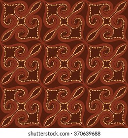 Seamless pattern with spiral curls. Vector repeating texture.