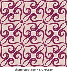 Seamless pattern with spiral curls. Vector repeating texture.