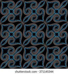 Seamless pattern with spiral curls. Vector repeating texture.