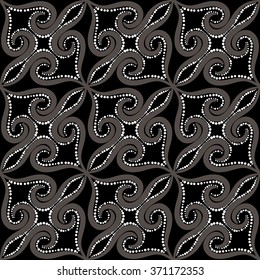 Seamless pattern with spiral curls. Vector repeating texture.
