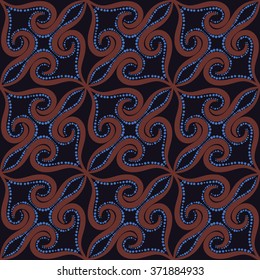 Seamless pattern with spiral curls. Vector repeating texture.