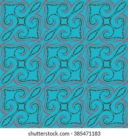 Seamless pattern with spiral curls. Vector repeating texture.