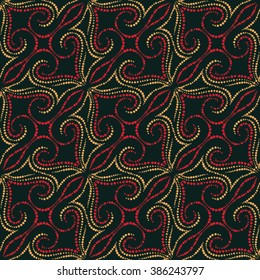 Seamless pattern with spiral curls. Vector repeating texture.