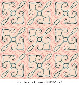 Seamless pattern with spiral curls. Vector repeating texture.