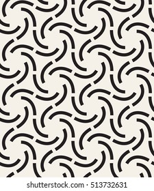 Seamless pattern with spiral curls. Vector repeating texture. Stylish background with twisted elements forming hexagons.