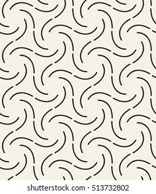 Seamless pattern with spiral curls. Vector repeating texture. Stylish background with twisted elements forming hexagons.