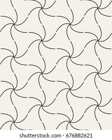Seamless pattern with spiral curls. Vector repeating texture. Stylish background with twisted elements.