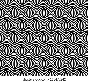 Seamless pattern with spiral elements. Vector art.