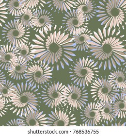 Seamless pattern. Spiral fireworks. Five colors. Glamorous camouflage.