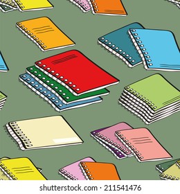 seamless pattern with spiral notebook
