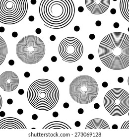 Seamless pattern with spiral ornament for wallpaper, fabric print, background - vector illustration