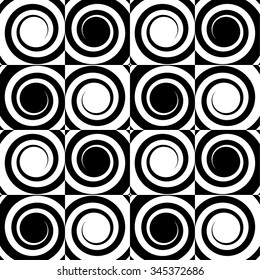 Seamless pattern with spiral shapes. Vector art.