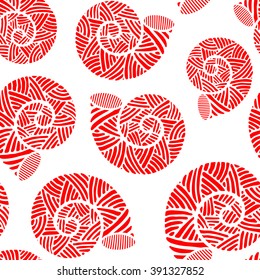 Seamless pattern with spiral shells. Marine theme. Vector illustration.