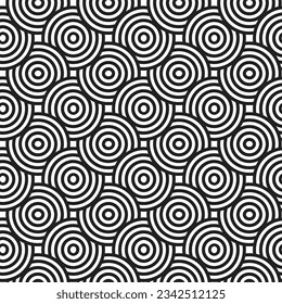 seamless pattern with spirals black