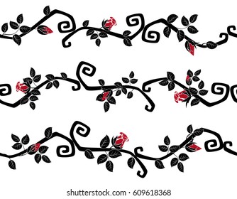 Seamless pattern with spirals and roses. EPS10 vector illustration
