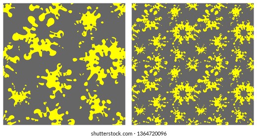 Seamless pattern of splashed paint color. Stain colorwater background. Flat design vector illustration.