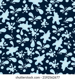 Seamless pattern with splashes of water or oil. Design for textiles or packaging.