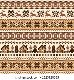 Seamless pattern of splendid North Nordic style