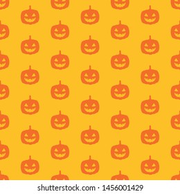 Seamless pattern with spooky pumpkins