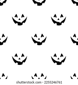 Seamless Pattern with Spooky Smile. Fall Halloween Collection. Decorative Design for Prints, Fabrics, Wallpapers etc. Abstract Art. Modern Style. Vector Illustrations