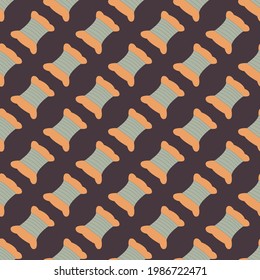 Seamless pattern spool of thread. Colorful vector illustration hand drawn. Sewing. Wrapping or background
