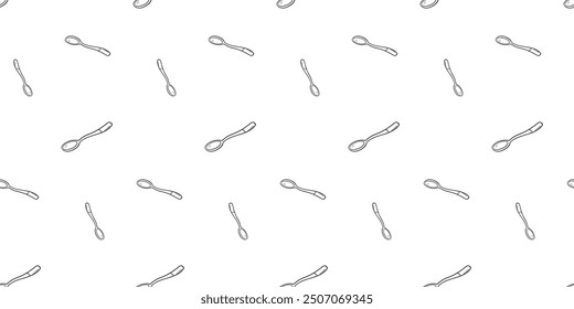 Seamless pattern with spoon hand drawn doodle outline vector