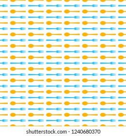Seamless pattern with spoons and forks. Vector illustration. Abstract menu background.