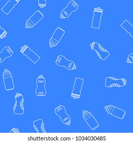 Seamless pattern sport bottle. Seamless texture background