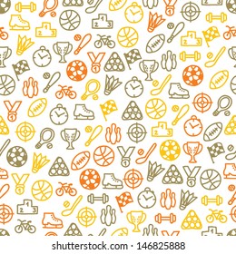 Seamless pattern with sport elements