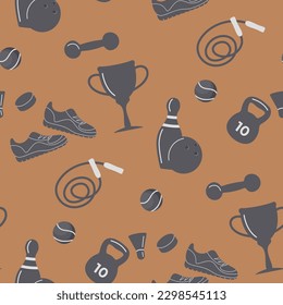 seamless pattern with sport equipment