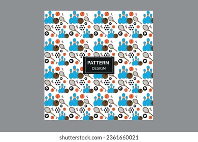 Seamless pattern from sport equipment in doodle style. Vector illustration. 