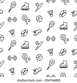 Sport Icons Seamless Vector Pattern Design