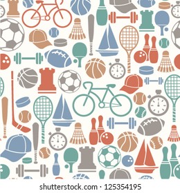 seamless pattern with sport icons