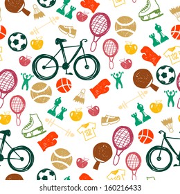 seamless pattern with sport icons