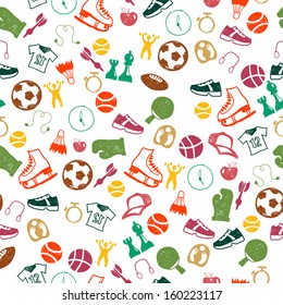 seamless pattern with sport icons