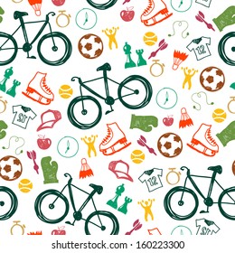 seamless pattern with sport icons
