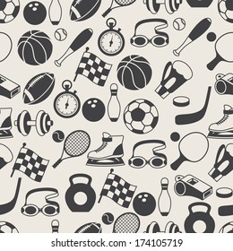 Seamless pattern of sport icons.