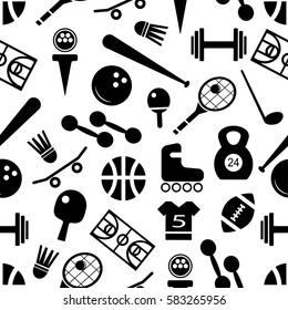 Seamless pattern of sport icons.
