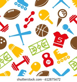 Seamless pattern of sport icons.